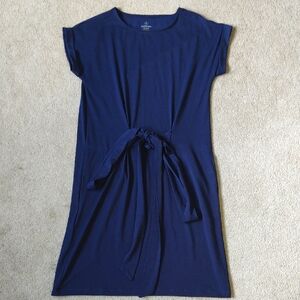 VGUC Bluffworks Navy Blue Midi Dress With Tie Waist